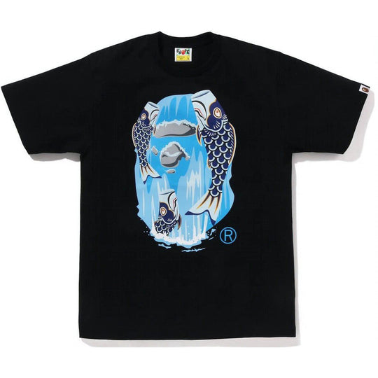 BAPE Koinobori Waterfall Ape Head Tee Black