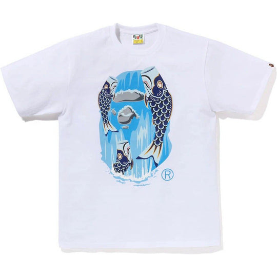 BAPE Koinobori Waterfall Ape Head Tee White