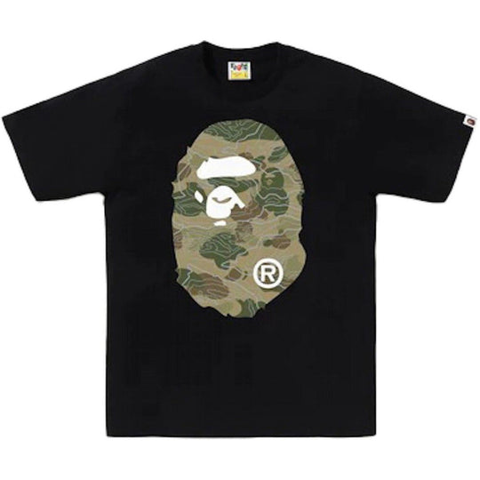 BAPE Layered Line Camo Big Ape Head Tee Black/Beige