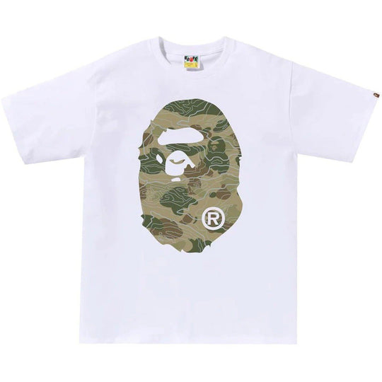 BAPE Layered Line Camo Big Ape Head Tee White/Beige