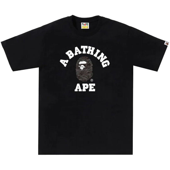 BAPE Layered Line Camo College Tee Black/Black