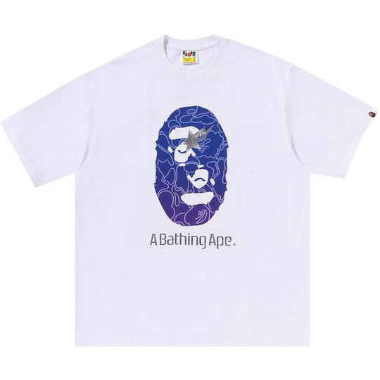 BAPE Line Camo Ape Head Relaxed Fit Tee White