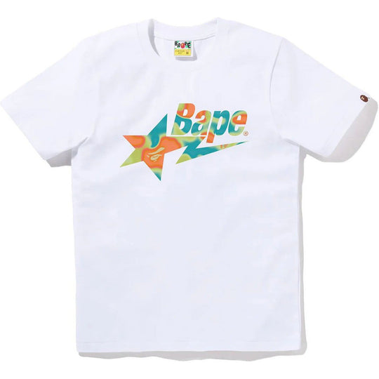 BAPE Liquid Camo Bape Sta Logo Tee White Green