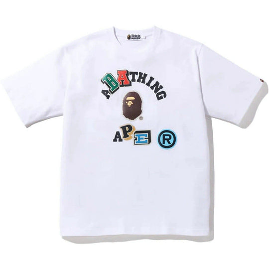 BAPE Multi Fonts Relaxed Fit Collage Heavy Weight Tee White