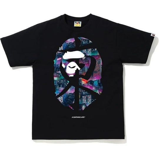 BAPE Neon Tokyo Big Ape Head Tee Black