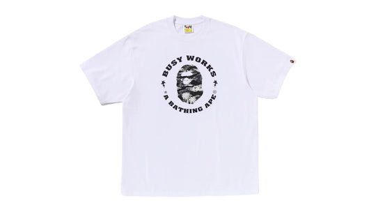 BAPE Palm Tree Camo Busy Works Sta Relaxed Fit Tee White