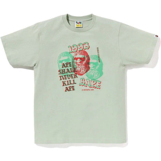 BAPE Pigment Three Ape Head Tee Green
