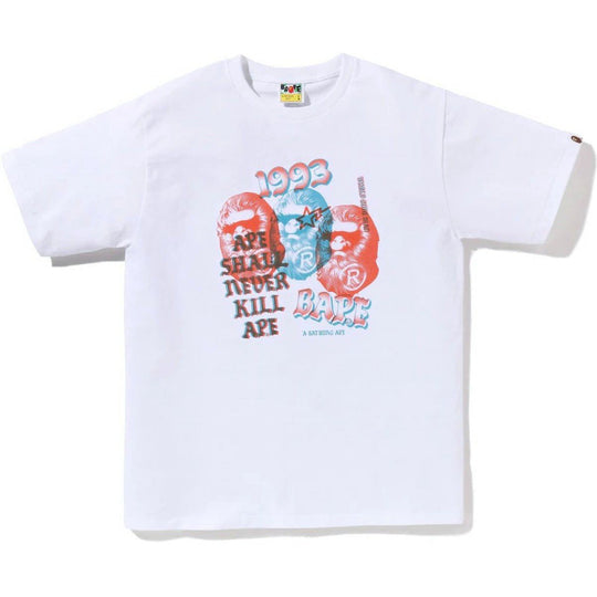 BAPE Pigment Three Ape Head Tee White