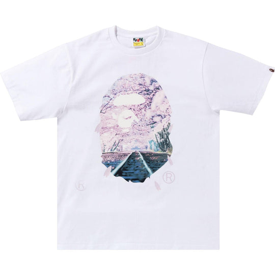 BAPE Sakura Photo Ape Head Tee White