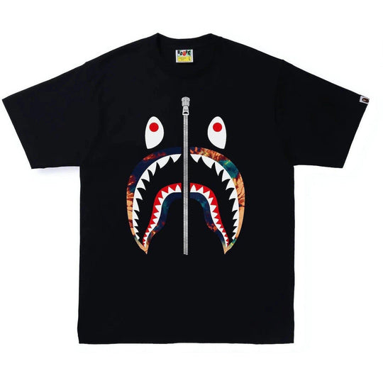 BAPE Tie Dye Shark Tee Black/Navy