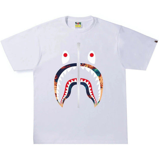 BAPE Tie Dye Shark Tee White/Navy