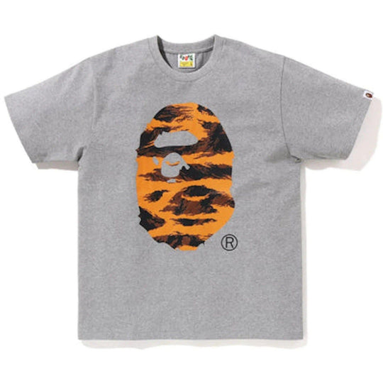 BAPE Tiger Camo Ape Head Tee Grey