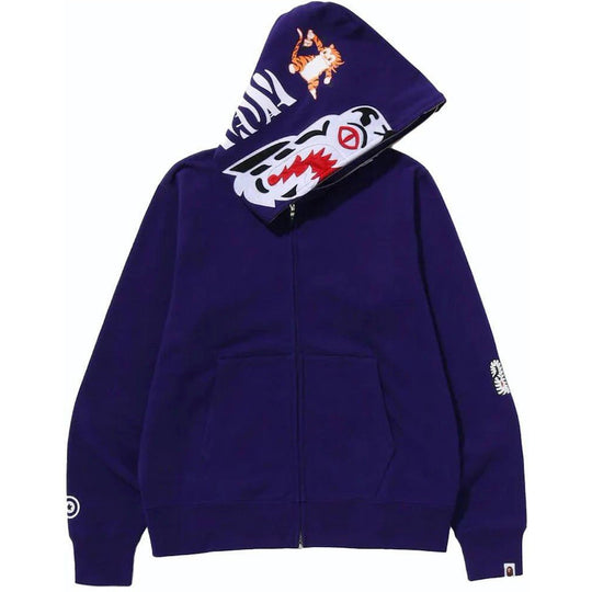 BAPE Tiger Full Zip Hoodie (FW23) Purple