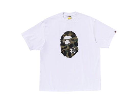 BAPE x CLOT Camo Ape Head T-Shirt White