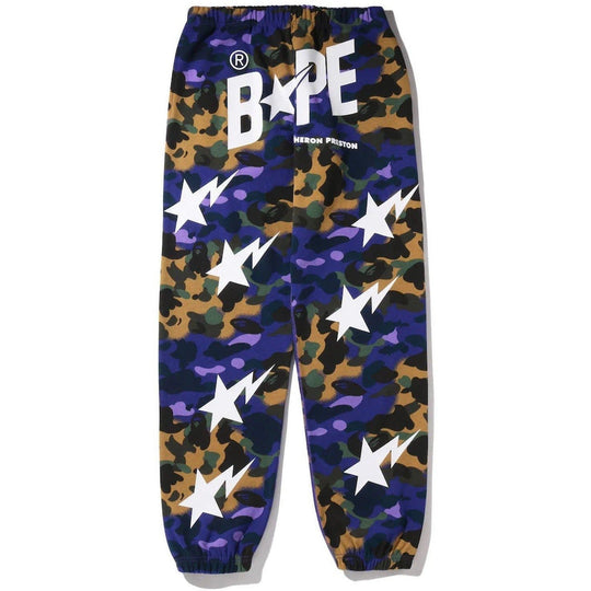 BAPE x Heron Preston Mix 1st Camo Sweatpants Purple