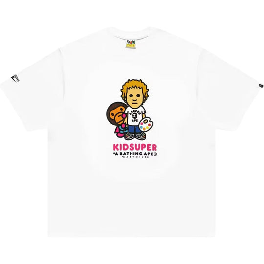 BAPE x KidSuper Colm & Baby Milo Tee White
