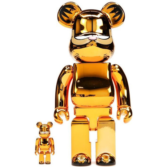 Bearbrick Garfield 100% & 400% Set Gold Chrome Ver.