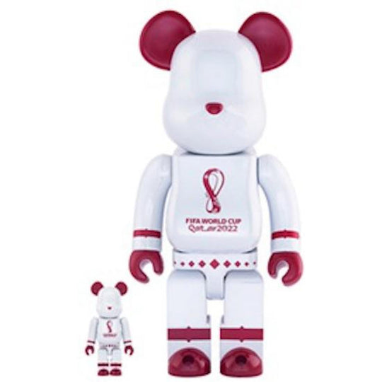 Bearbrick x FIFA World Cup Qatar 2022 100% & 400% Set White Chrome