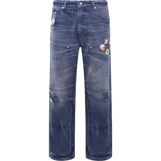 Birth of Royal Child 1920s Vintage Blue Pin Emblem Workwear Trousers