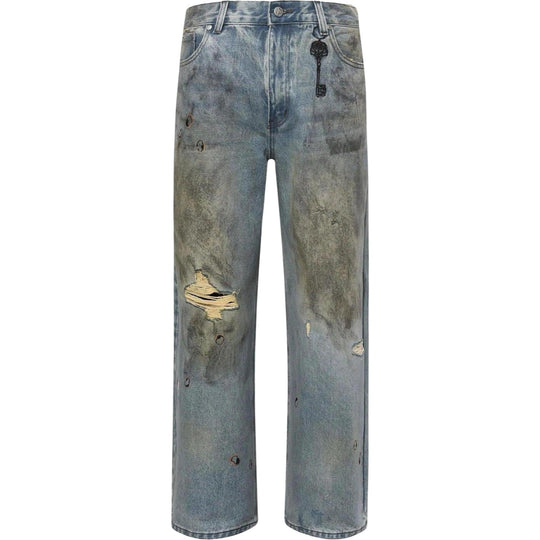 Birth of Royal Child Brushing Wax Baggy Denim Blue