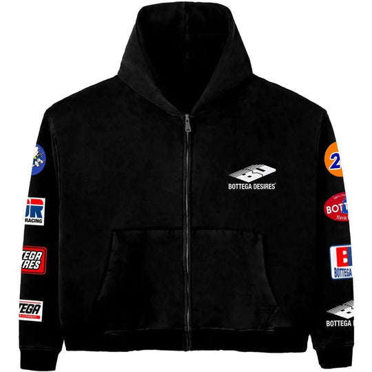 Bottega Desires Patches Hoodie Black