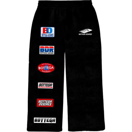 Bottega Desires Patches Sweatpants Black