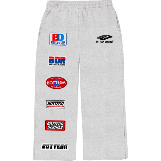 Bottega Desires Patches Sweatpants Gray