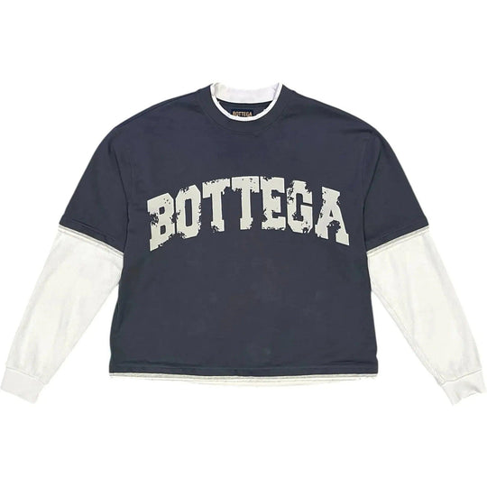 Bottega Desires War Long Sleeve T-Shirt Blue