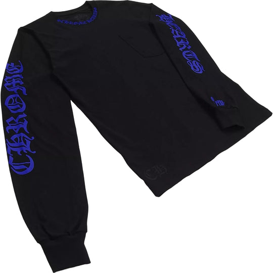 Chrome Hearts 1988 Neck Logo Long Sleeve T-shirt Black/Blue