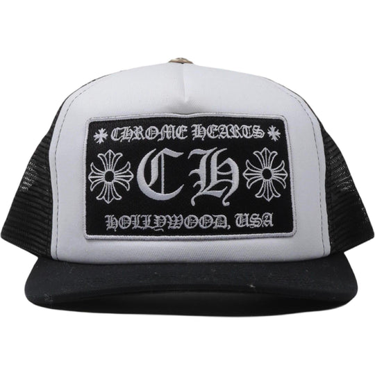 Chrome Hearts CH Hollywood Trucker Hat Black/White