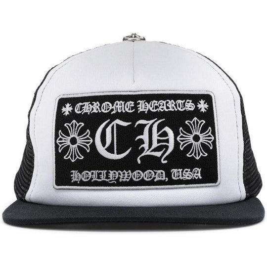 Chrome Hearts CH Hollywood Trucker Hat Black/White