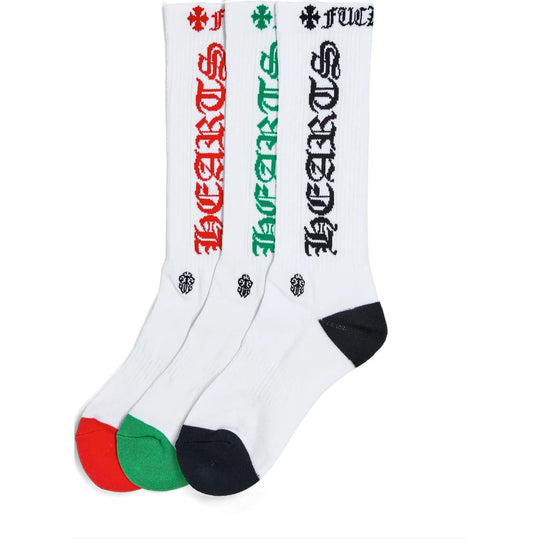 Chrome Hearts CH Logo Socks Red/Green/Black