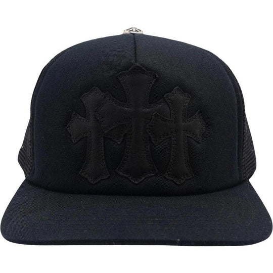 Chrome Hearts Cemetery Cross Patch Trucker Hat Black