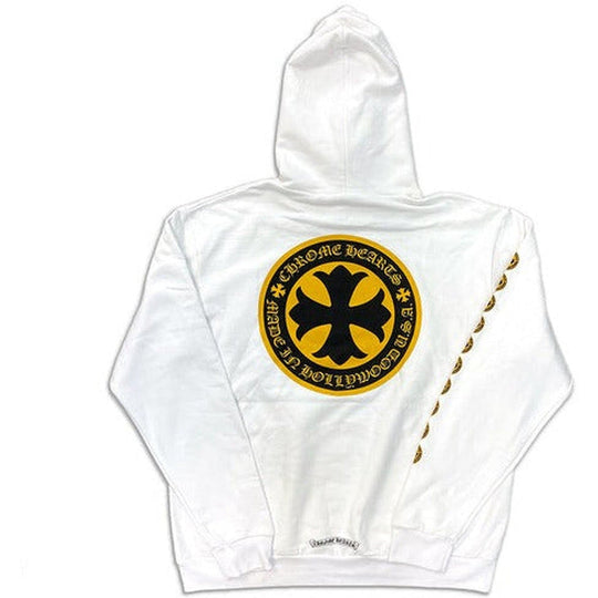 Chrome Hearts Cross Made in Hollywood Hoodie White Yellow