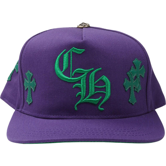 Chrome Hearts Cross Patch Trucker Hat Purple/Green