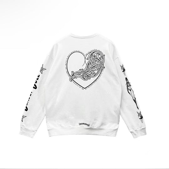 Chrome Hearts Deadly Doll Multi Logo Crewneck White