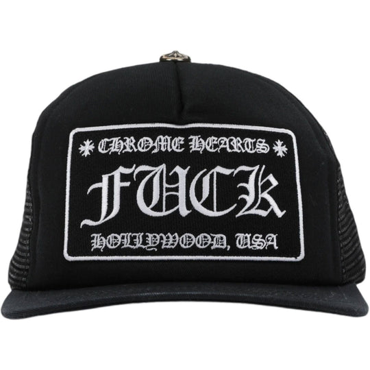 Chrome Hearts F*** Hollywood Trucker Hat Black/Black