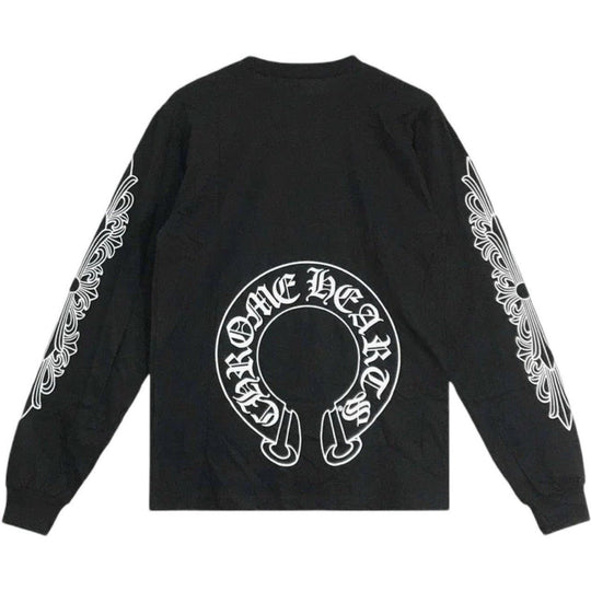 Chrome Hearts Floral Horseshoe L/S T-Shirt Black