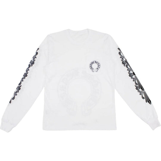 Chrome Hearts Floral Horseshoe L/S T-Shirt White