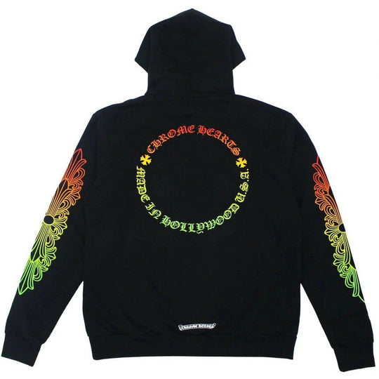 Chrome Hearts Floral Sleeve Gradient Made In Hollywood Hoodie Black/Gradient
