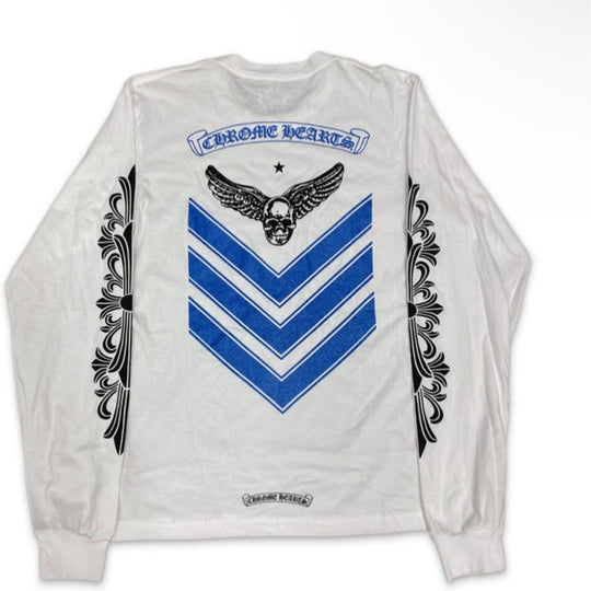 Chrome Hearts Foti Long Sleeve Tee Shirt White/Blue