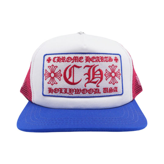 Chrome Hearts Hollywood Trucker Hat Red/White/Blue