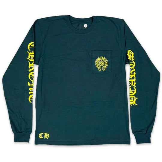 Chrome Hearts Horseshoe Long Sleeve Tee Shirt Green