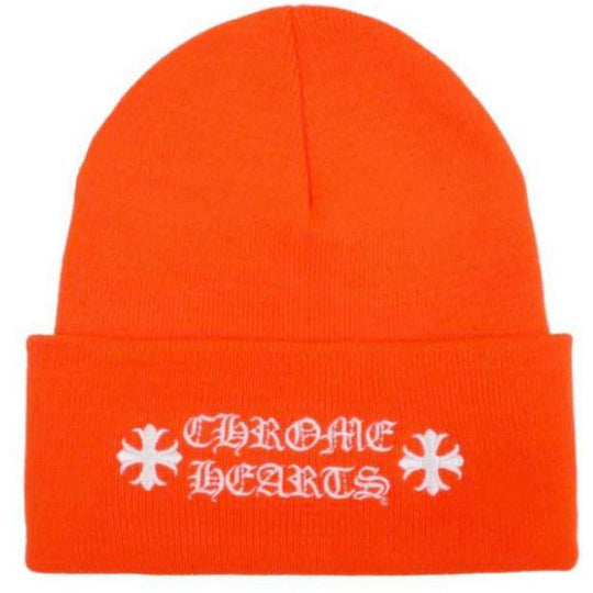 Chrome Hearts Logo Beanie Safety Orange