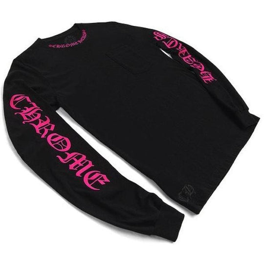 Chrome Hearts Long Sleeve Pocket Crew Hot Pink/Black