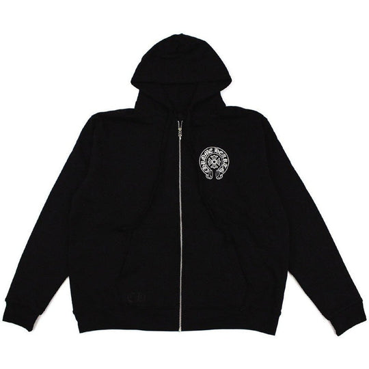 Chrome Hearts Malibu Exclusive Horse Shoe Zip Up Hoodie Black