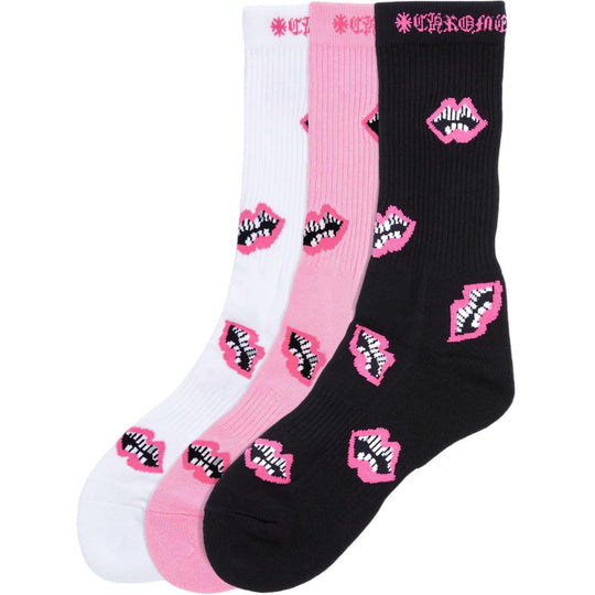 Chrome Hearts Matty Boy Chomper Socks Pink 3-Pack