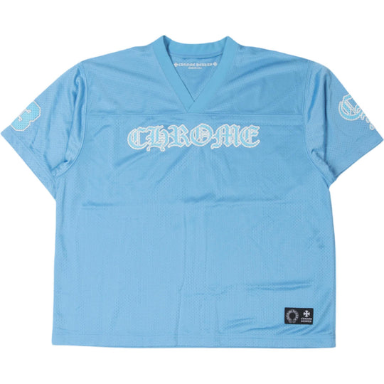 Chrome Hearts Mesh Varsity Short Sleeve Jersey Blue