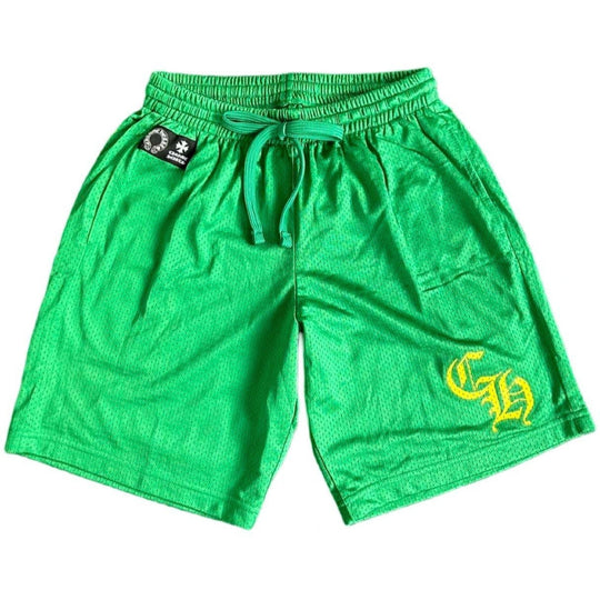 Chrome Hearts Mesh Varsity Shorts Green