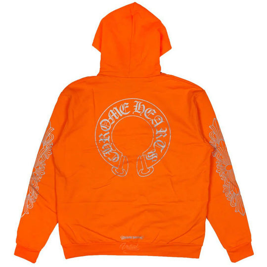 Chrome Hearts Miami Exclusive Horseshoe Hoodie Orange